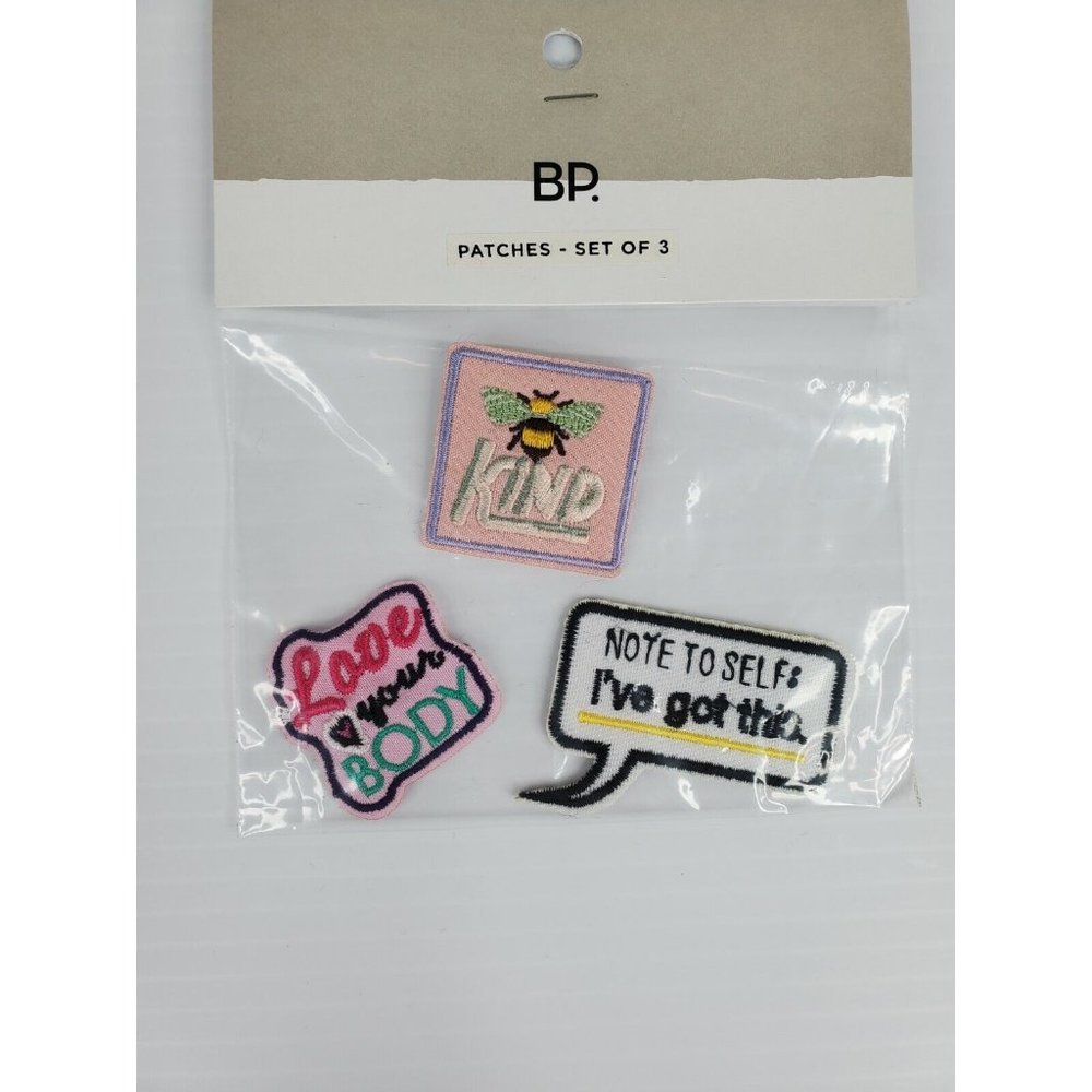BP. 3 Pack Assorted Artistic Bee Kind Love Emoji Fashion Accessorize Patch